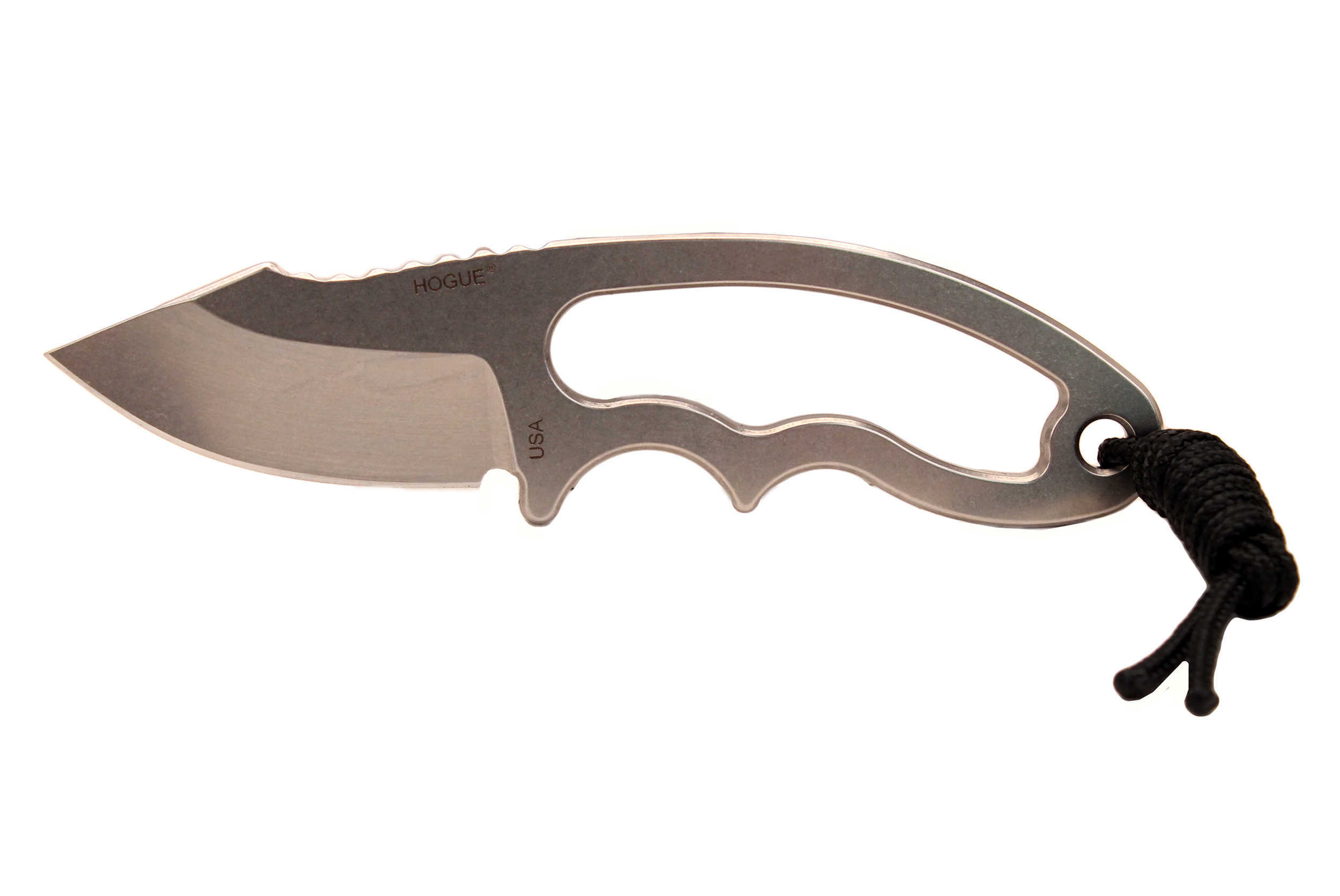 Hogue EXF03 Neck 2.25" Knife Clip Point Blade Tumble Finish, Black Sheath Md: 35370