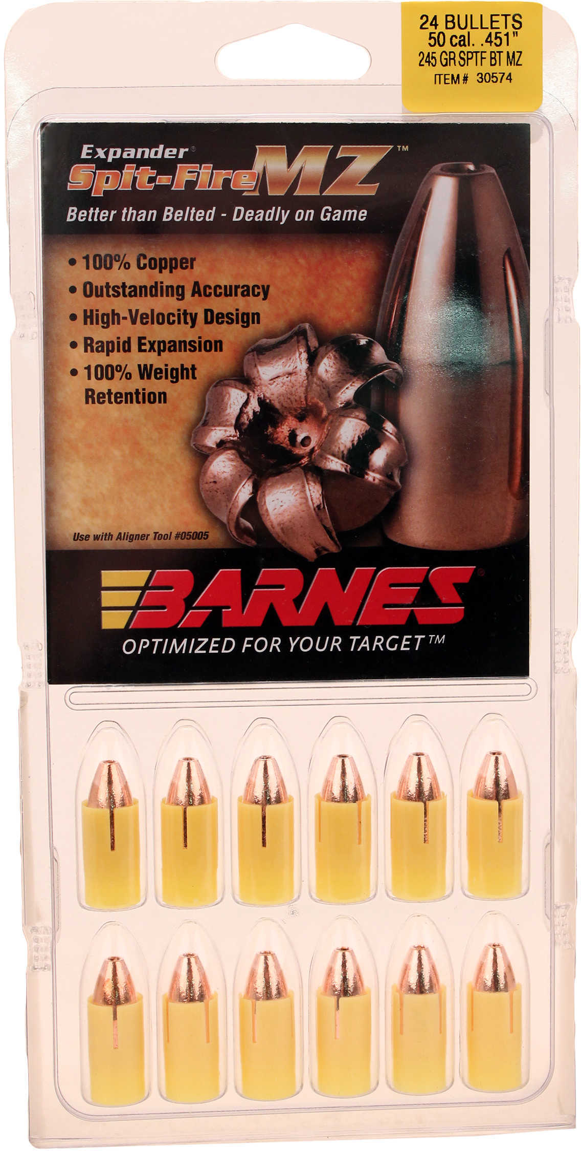 Barnes Bullets 50 Caliber 245 Grain SpitFire Muzzleloader (Per 24) 45142