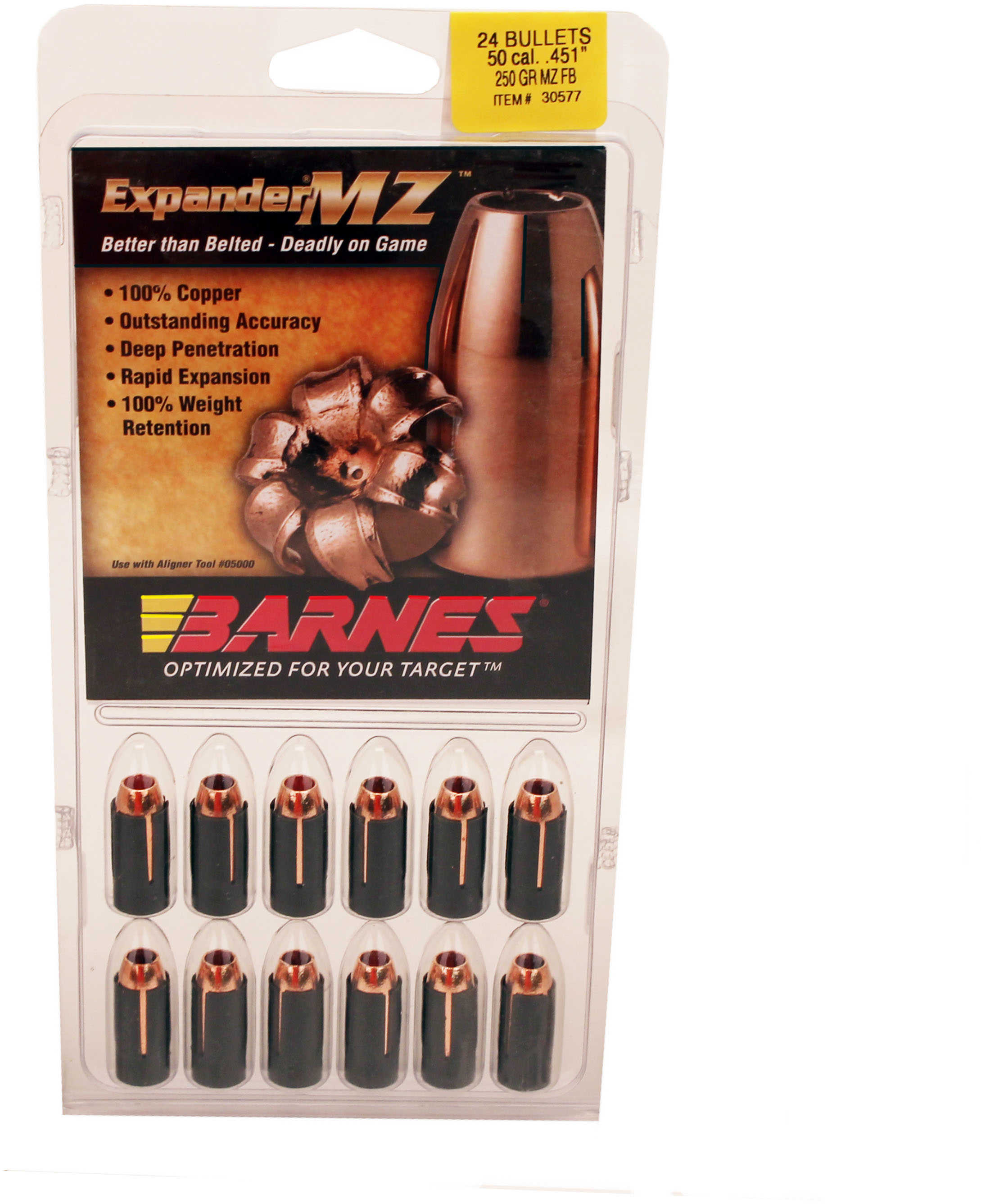 Barnes Bullets 50 Caliber 250 Grain Expander Muzzleloader (Per 24) 45152