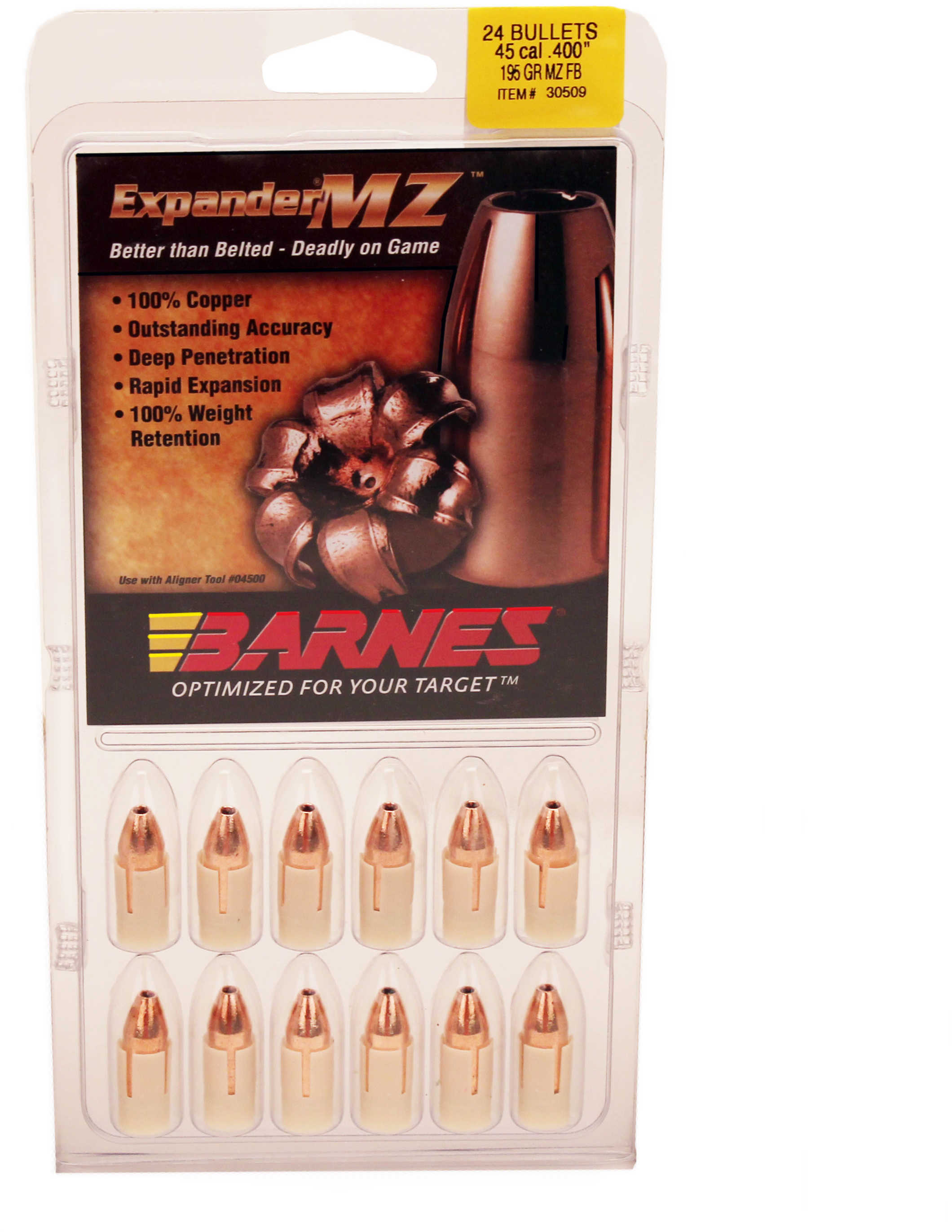 Barnes Bullets 45 Caliber Expander MZ 195 Grain (Per 24) 40052