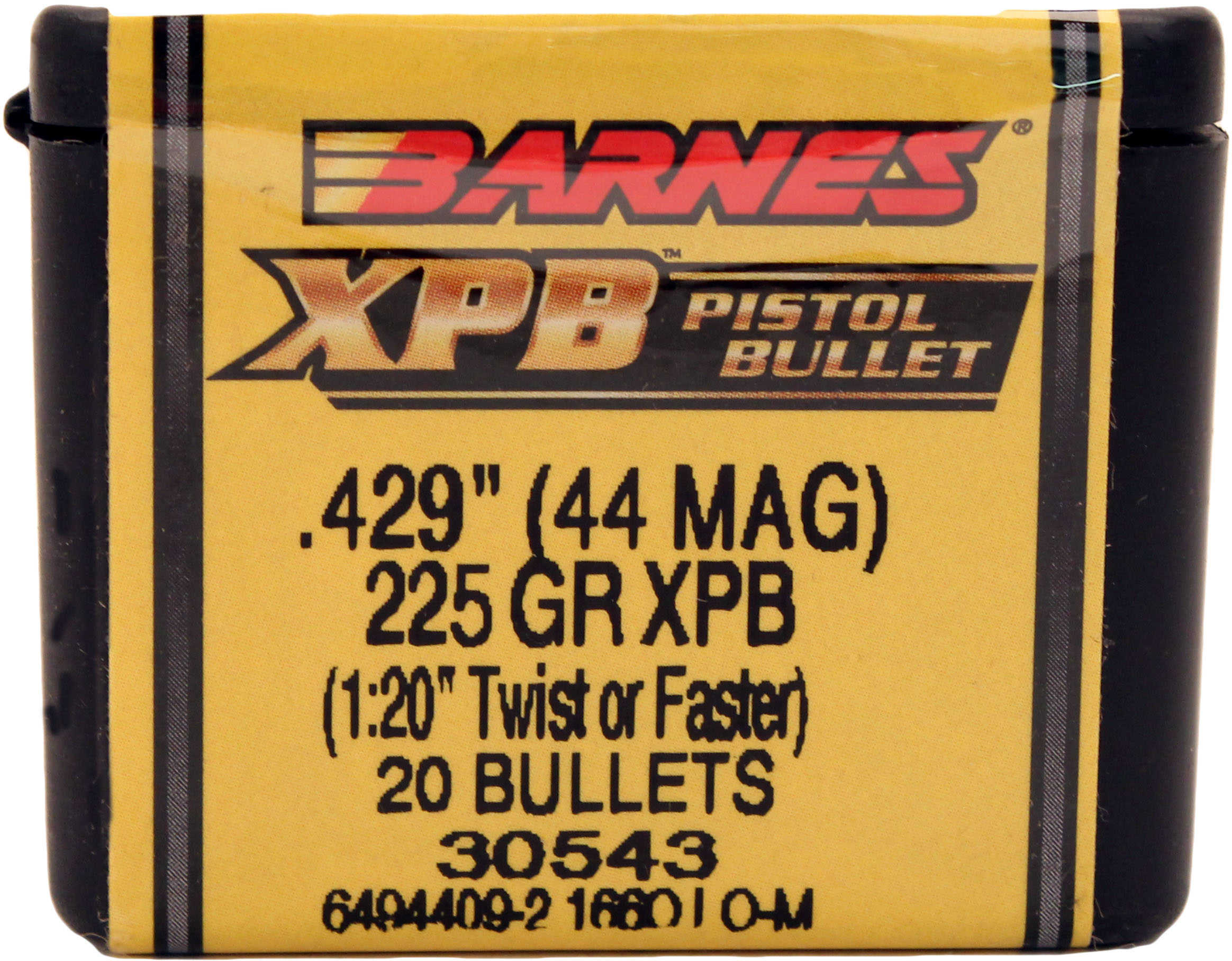 Barnes 44 Caliber 225 Grains XPB .429" 20/Box 30543