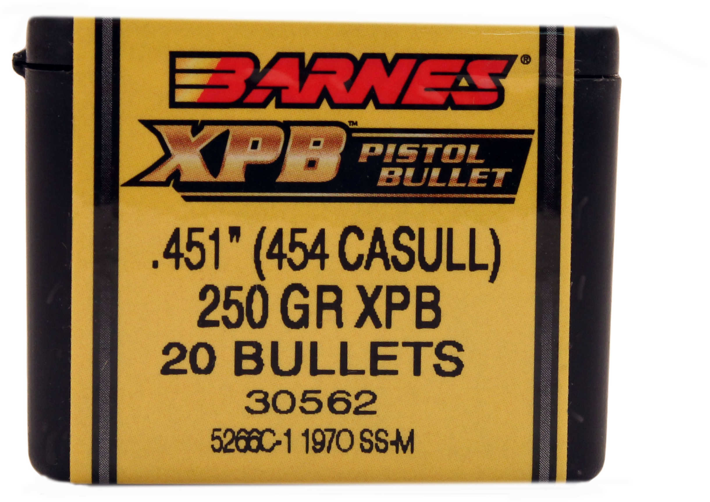 Barnes 45 Caliber 250 Grains XPB .451" 20/Box 30562