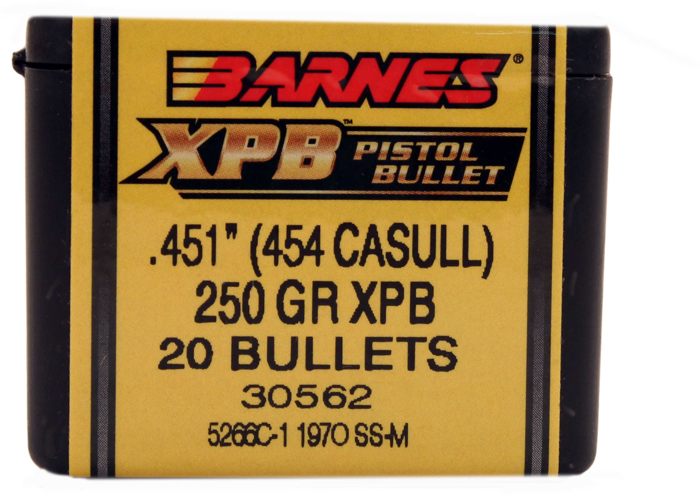 Barnes Bullets 454 Casull 250 Grains XPB/20 Pistol (Per 20) 45123