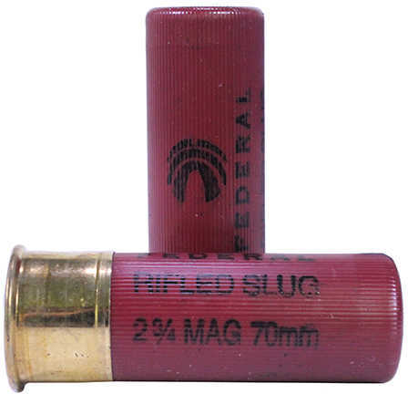 12 Gauge 5 Rounds Ammunition Federal Cartridge 2 3/4" 1 1/4 oz Slug #Slug