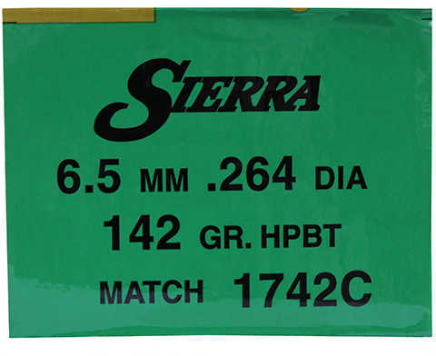 Sierra 6.5mm/264 Caliber 142 Grains HPBT Match (Per 500) 1742C
