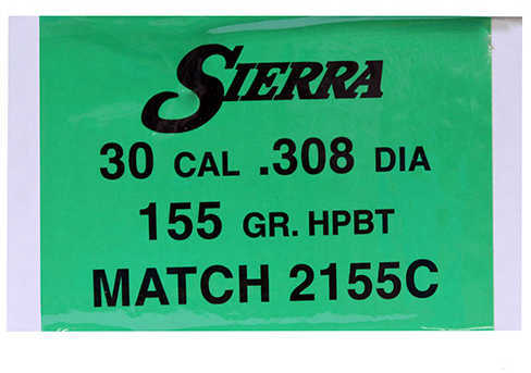 Sierra 30 Caliber 155 Grains HPBT Match (Per 500) Bullets 2155C