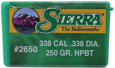Sierra 338 Caliber 250 Grains HPBT Match (Per 50) 2650
