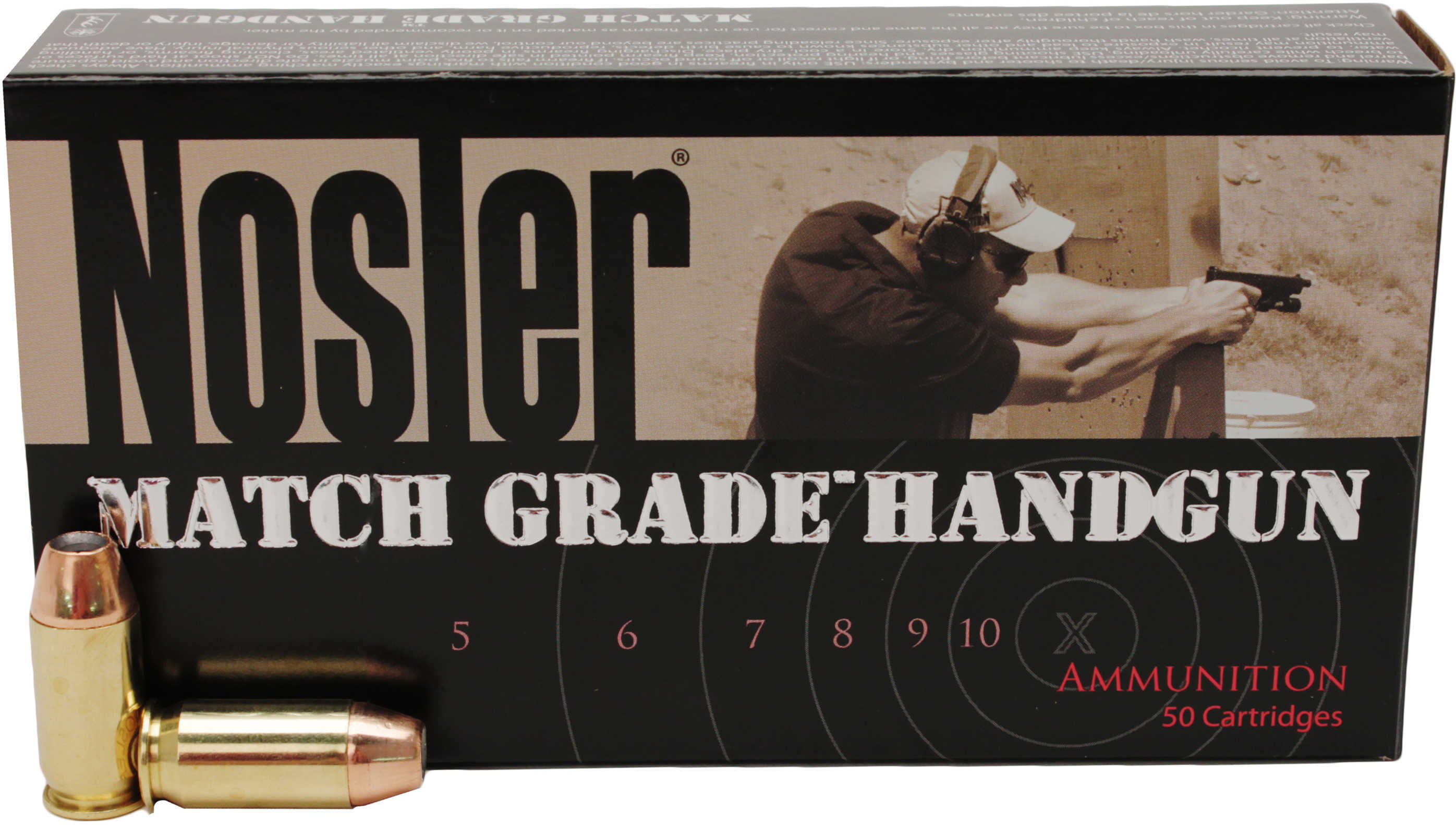 45 ACP 50 Rounds Ammunition Nosler 185 Grain Hollow Point