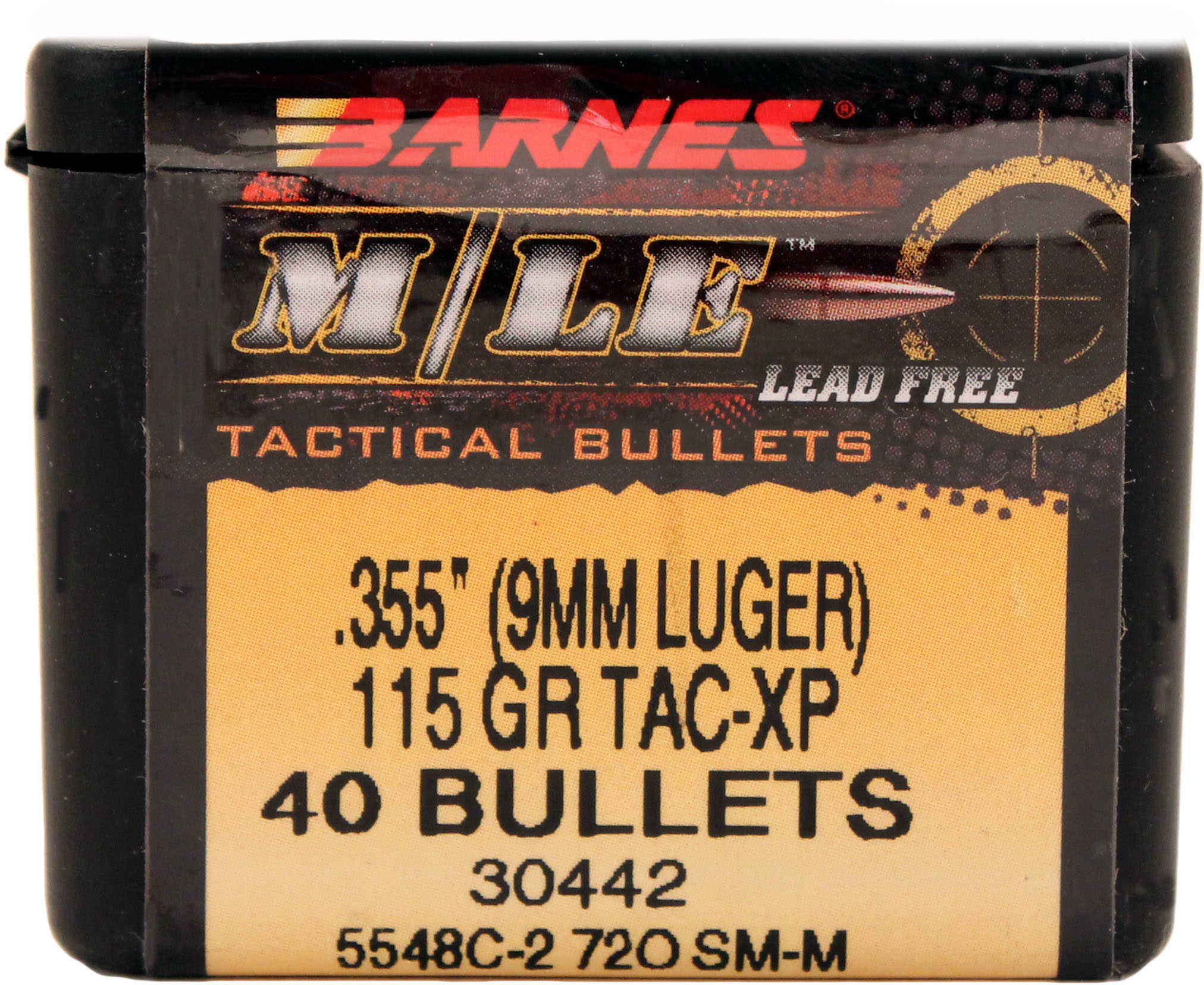 Barnes Bullets 9mm .355" 155 Grains TAC-XP Flat Base (Per 40) 35501