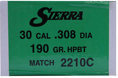 Sierra 30 Caliber 190 Grains HPBT Match (Per 500) 2210C