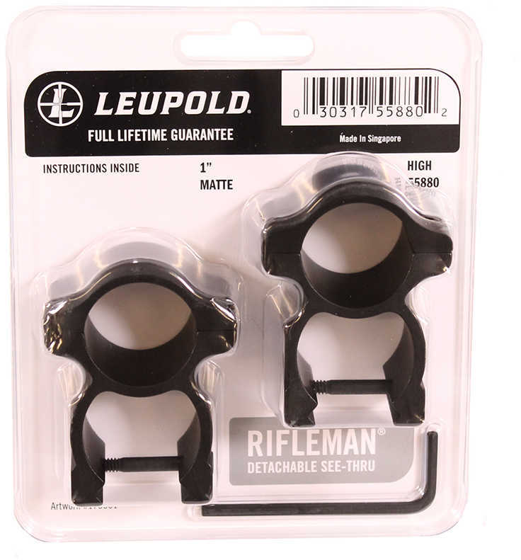 Leupold Rifleman See-Thru Rail 1" High Detachable Matte Finish 55880