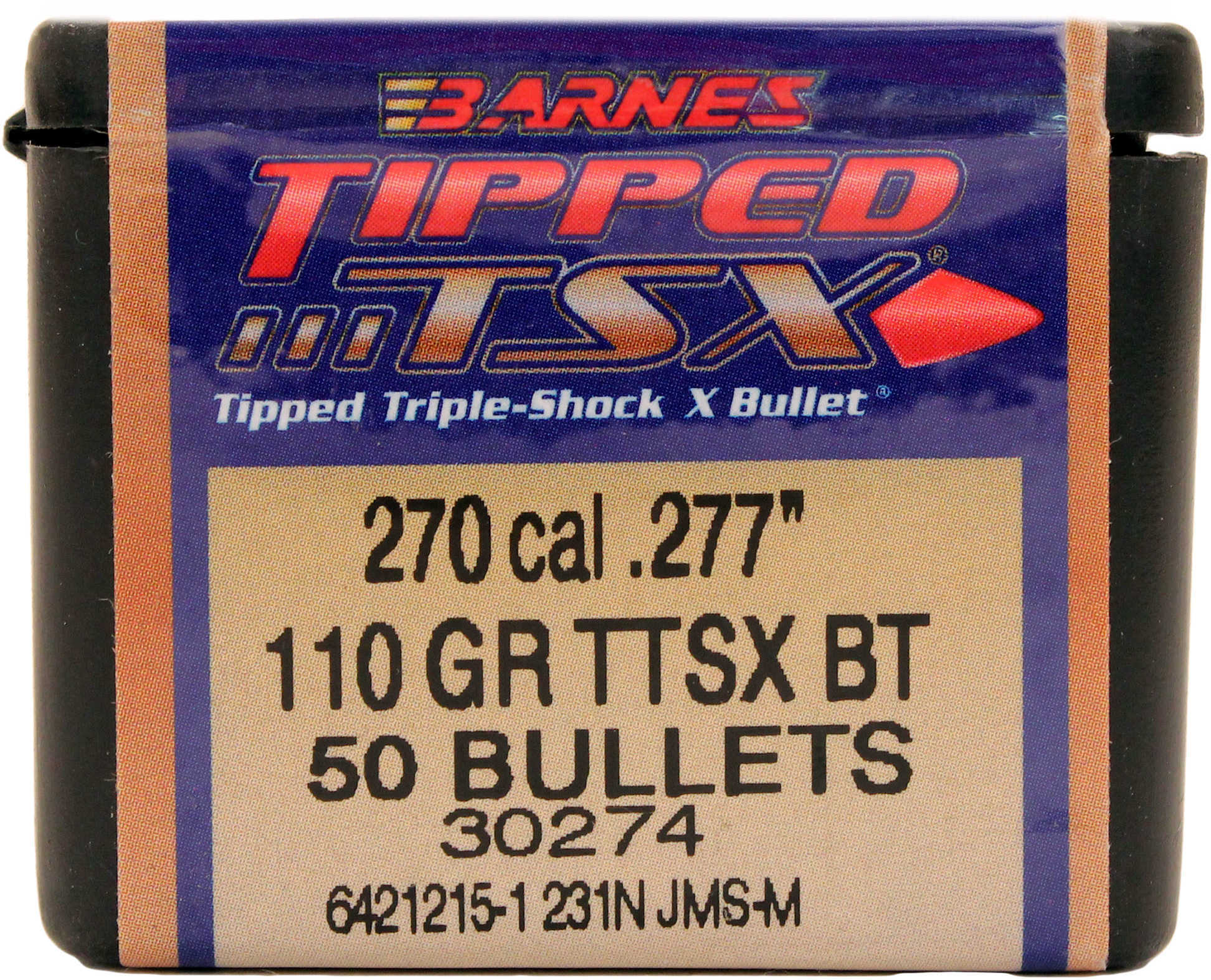 Barnes Bullets 270 Caliber 110Grain Tipped Triple Shok X Boattail (Per 50) 27772