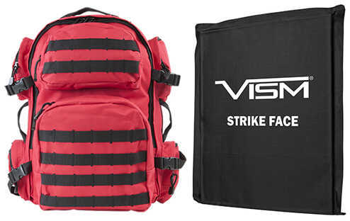 NcStar Tactical Backpack with 10" x 12" Square Panels Red Black Trim Md: BSCBR2911-A