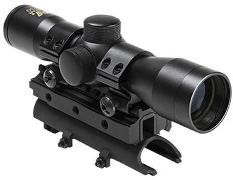 NcStar SKS Tri Rail Cover with 4x30mm Compact Scope and 1" Rings, Black Md: KSKSC430B