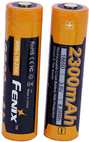 Fenix Lights Flashlights Li-Ion Rechargeable Battery 18650 (3.6V) 2300 mAh Md: ARB-L18-2300