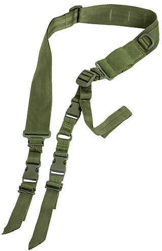 NCStar VISM Sling 1.25" 55"-72" Adjustable Bungee Green Nylon Strap W/Elastic Shock-Cord 2Or1 Point