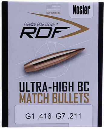 <span style="font-weight:bolder; ">Nosler</span> RDF .22 Caliber 70 Grain Jacketed Hollow Point Bullets 100 Per Box Md: 53066