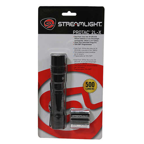 Streamlight ProTac Flashlight Two 3V CR123A Lithium Batteries Black 88062