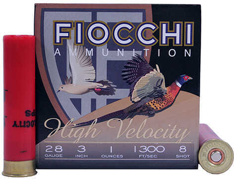 28 Gauge 25 Rounds Ammunition Fiocchi Ammo 3" 1oz Lead #8