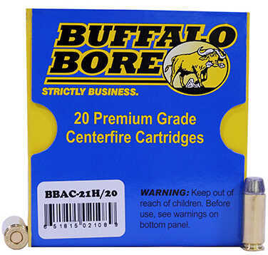 Buffalo Bore Ammunition 10mm 220 Grains Hard Cast Flat Nose Tactical Low Recoil/Flash 20 Rounds P