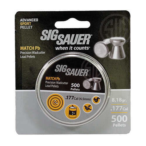 Sig Sauer Match Pellets, .177 Caliber, Per 500 Md: AIR-AMMO-MATCH-PB-177-500