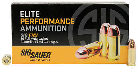 Click to see larger image. 9mm Luger 50 Rounds Ammunition Sig Sauer 147 Grain Full Metal Jacket