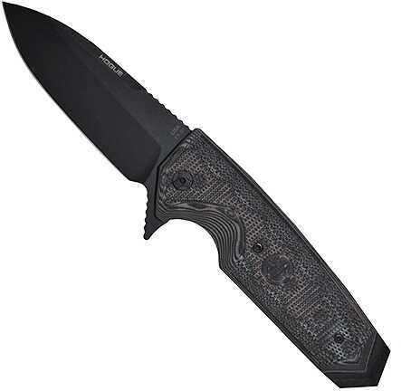 SigTac Folding Knife Scorpion G10 Engraved Mark 3.75" Spear Point Black/Gray Md: KNIFE-FOLD-G10-XTM