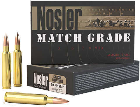 30 Nosler 20 Rounds Ammunition 190 Grain Hollow Point