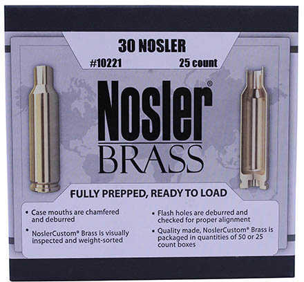 Custom Reloading Brass 30 Nosler, Pack Of 25 Md: 10221