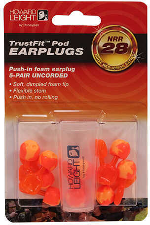 Howard Leight TrustFit Pod Uncorded Push-In Foam Ear Plugs - 5 Pairs Md: R-02236