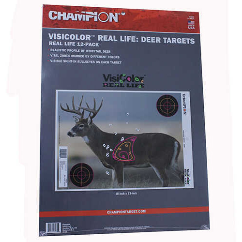 Champion Traps and Targets Visicolor 18"x12" Real Life Big Game Pack of 12 Md: 45829