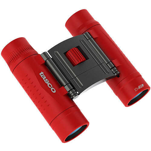 Tasco Essentials Binoculars 10x25mm, Roof Prism, Red, Boxed Md: 168125R