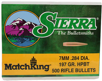 Sierra Bullets 7mm/284 Caliber MatchKing Component 197 Grain Hollow Point Boat Tail 500 Per Box
