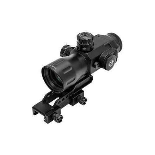 Click to see larger image. Leapers Inc. - UTG AccuShot Compact Prismatic Rifle Scope 4X32 T4 36-Color Mil-Dot TS Platform EZ-TAP IE Illumination Bl