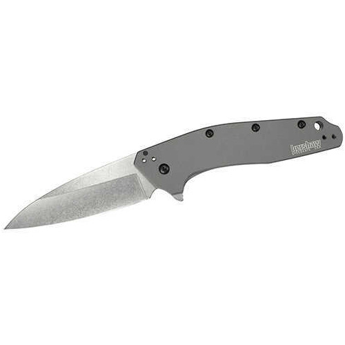 Kershaw Dividend Folding Knife 420HC/Satin Plain Flipper/Pocket Clip 3" Aluminum 1812GRY