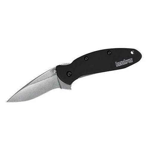 Kershaw Scallion, Black/Stonewash Folding Knife, 2.25-Inch Blade, Boxed Md: 1620SWBLK