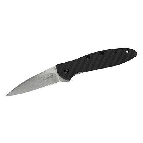 Kershaw Leek Folding Knife, 3-Inch Blade, Carbon Fiber/Stonewash Md: 1660CF