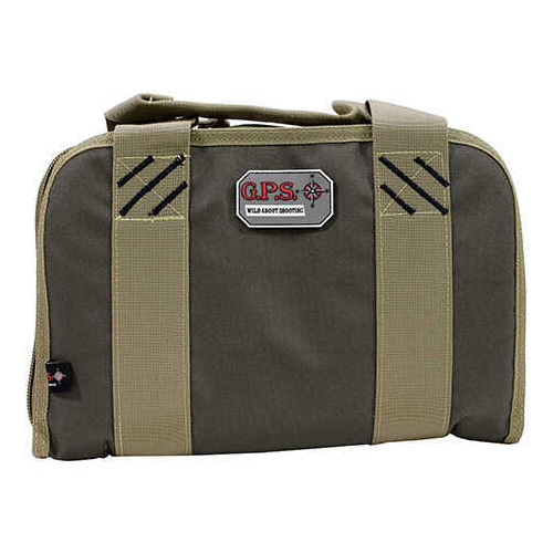 G Outdoors Inc. Double Pistol Case Rifle Green/Khaki Md: GPS-1308PCRK