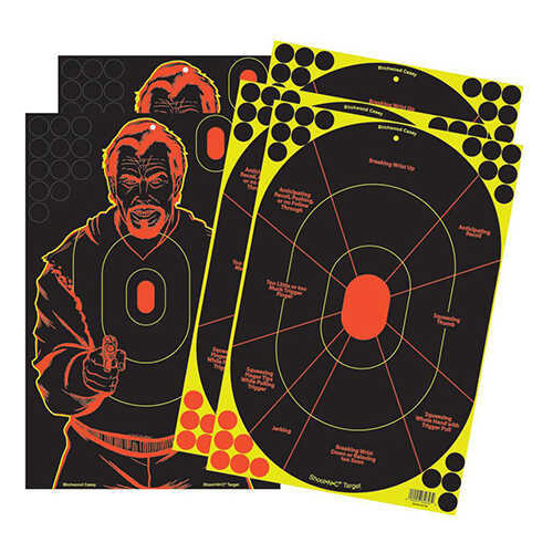 Birchwood Casey Shoot-N-C 12" x 18", 2 Bad Guy and 3 Handgun Trainer Target Md: 34630