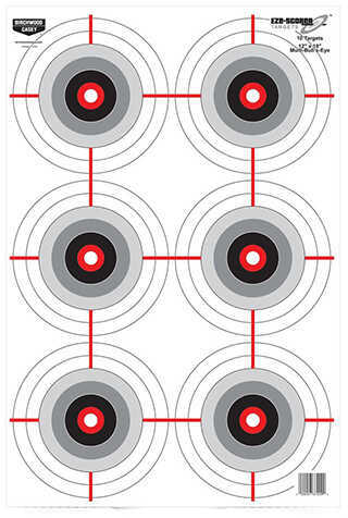 Birchwood Casey Bc-37063 EZE-Scorer Bull's-Eye Bullseye Paper Target 12" X 18" 100 Per Pkg