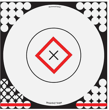 Birchwood Casey Shoot-N-C 17 1/4" White/Black Diamond Targets, Per 5 Md: 34195