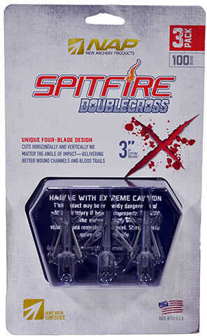 New Archery Products Spitfire Double Cross, 100 Grains, 3 Pack Md: 60-086