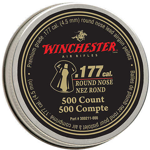 Winchester .177 RN Pellet 500 Count Tin 6 Pack Case