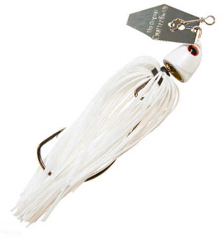 Z-Man / Chatterbait Freedom Lures 3/8 oz Weight 5/0 VMC X Long Wide Gap Hook White/Silver Blade Per