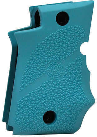 Hogue Sig P938 Rubber Grip Ambidextrous, with Finger Grooves, Aqua Md: 98084