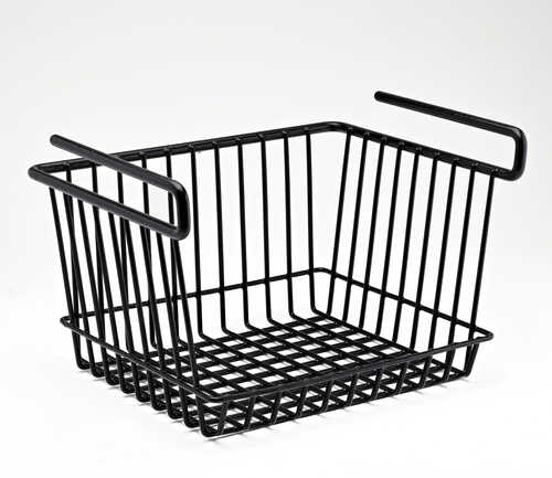 SnapSafe Hanging Shelf Basket 11.75"W x 7.5"H x 9"D Holds Up To 40lbs. Black Finish 76011