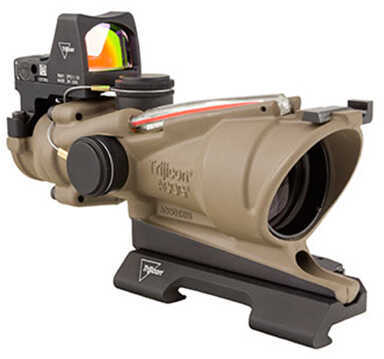 Trijicon 4x32mm ACOG Dual Illumination Scope - Red Crosshair Reticle with 3.25 MOA RMR Type 2 Sight, Flat Dark Earth Md: