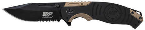 Bti Tools M&p Folder Liner Lock, Drop Point, Black/gold Handle, Clam Md: Swmp13bscp