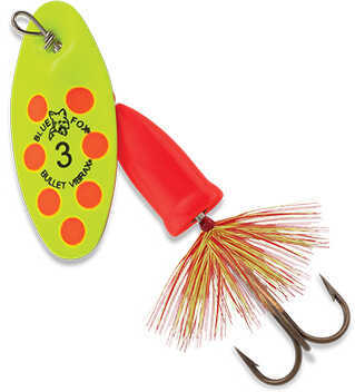 Blue Fox Vibrax Bullet Fly 0 Blade Size 1/8 oz Fluorescent Yellow/Fluorescent Red Package of
