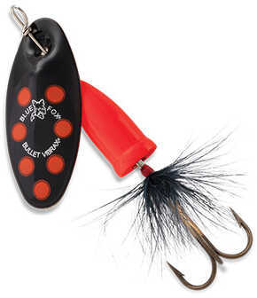 Blue Fox Vibrax Bullet Fly 0 Blade Size 1/8 oz Black/Fluorescent Red Package of